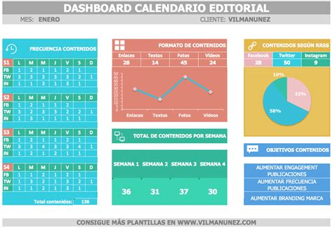 Plantilla Calendario Editorial De Redes Sociales Gratis