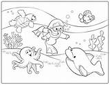 Coloring Diving Diver Printable sketch template