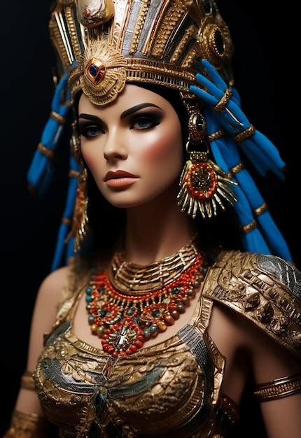 Premium Ai Image Egyptian Queen In Attractive Hot Body Shape Wearing Golden Accessories Royal