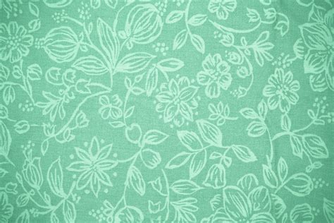 Mint Green Colored Fabric With Floral Pattern Texture Madreselva
