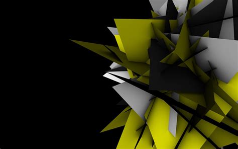 Abstract Shapes Geometry Digital Art Black Background
