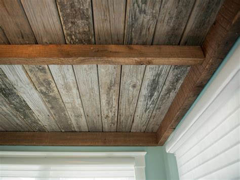 How to match knockdown texture on a water damaged drywall ceiling repair part 3. How to Install a Reclaimed Wood Ceiling Treatment | how ...