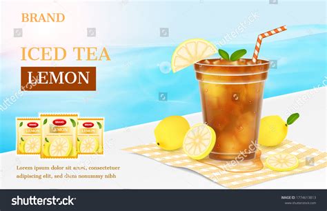 Lemon Tea Ad Lemon Slice Glass Stock Vector Royalty Free 1774613813