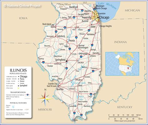 Reference Maps Of Illinois Usa Nations Online Project