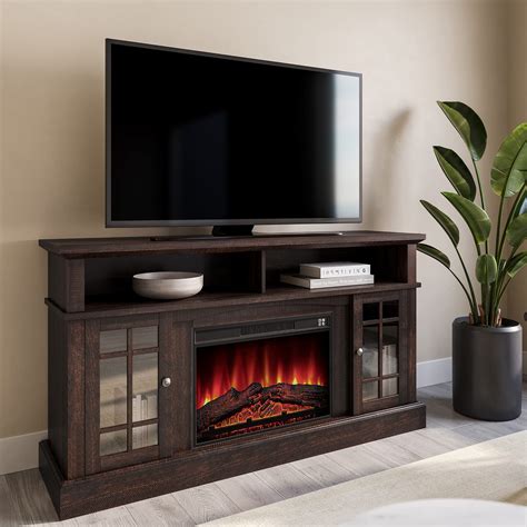 Buy Belleze Traditional 58 Inch Rustic Electric Fireplace Tv Stand