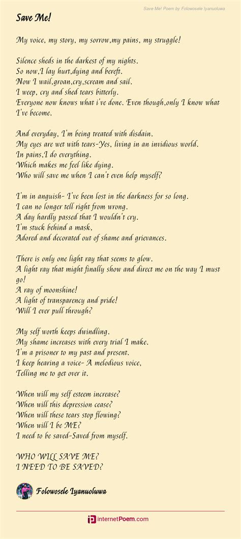 Save Me Poem By Folowosele Iyanuoluwa