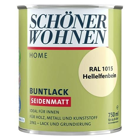 SCHÖNER WOHNEN Farbe Home Buntlack RAL 1015 Hellelfenbein 750 ml