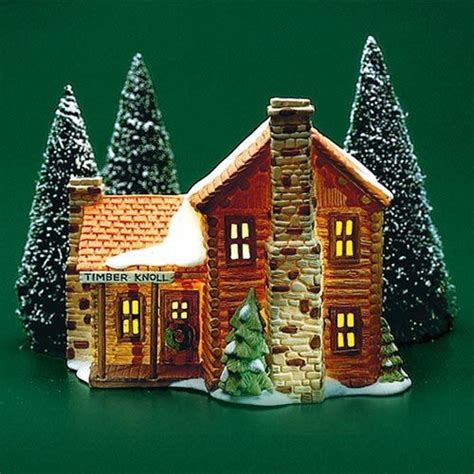 Department 56 Timber Knoll Log Cabin 65447 Christmas Village Houses