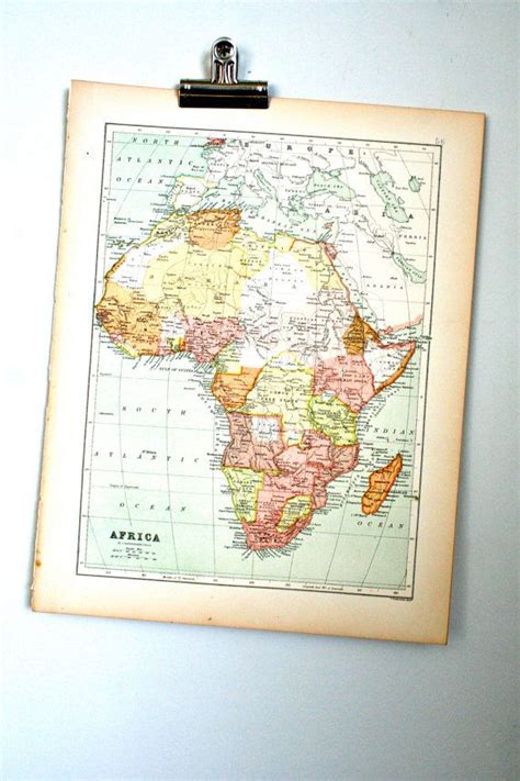 Antique Map From 1890 Atlas Africa Etsy Antique Map Map Africa Map