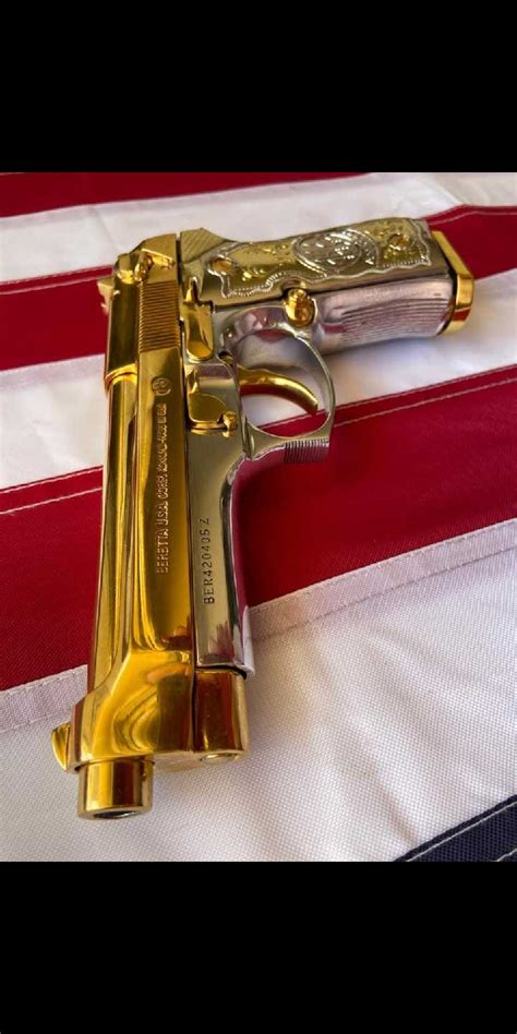 Gold Plated Beretta 92f American Golden Gun