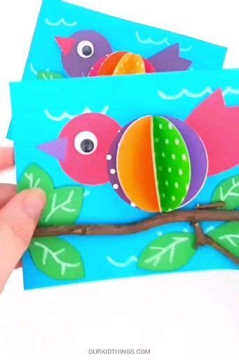 Spring is a time to fly kites, to enjoy colorful rainbows, and to celebrate the birth of baby animals. Spring Bird on a Branch Craft | Our Kid Things in 2020 ...