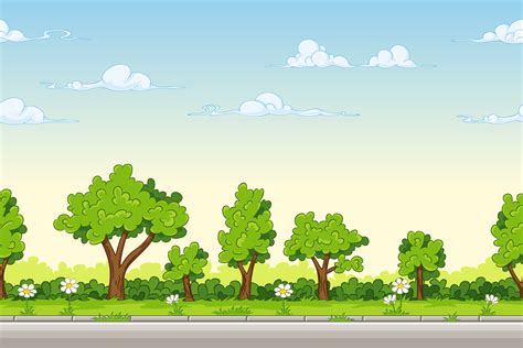 Seamless Cartoon Nature Background Download Free Vectors Clipart