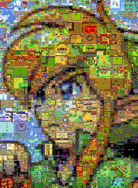 Juegos online » juegos de aventuras » juego zelda. Mosaico de Link compuesto por niveles de juegos de Zelda
