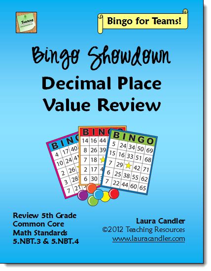 Bingo Showdown Decimal Place Value Review By Laura Candler Ccss Aligned 5 Nbt 3 And 5 Nbt 4