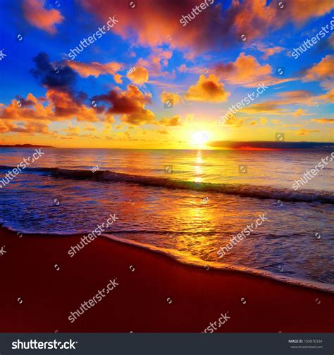 Beautiful Tropical Sunset On The Beach Stock Photo 103870334 Shutterstock
