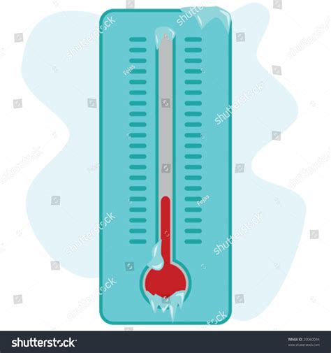 Vector Illustration Frozen Thermometer Showing Low Stock Vector