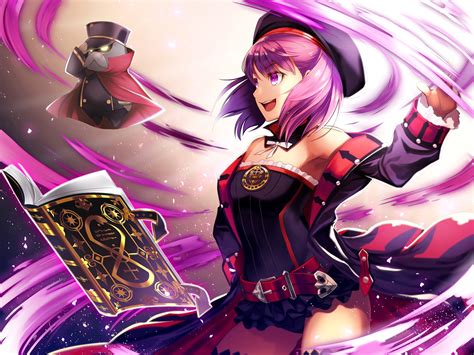 Book Bow Cape Fate Grand Order Fate Series Hat Helena Blavatsky Fate Mage Nirai Kanai Pink