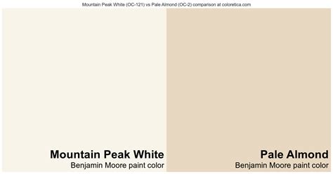 Benjamin Moore Mountain Peak White Vs Pale Almond Color Side By Side