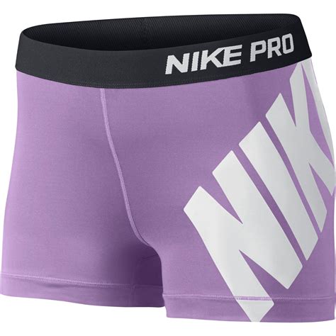 Nike Womens Pro 3 Inch Logo Training Shorts Violet Shockblack