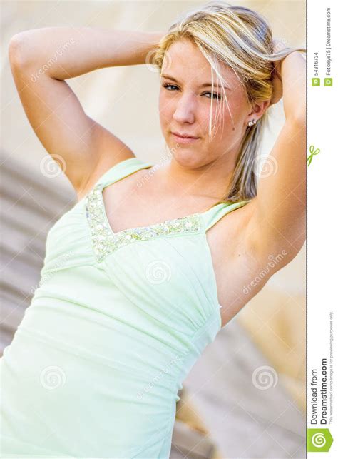Pretty Teen Girl With Blonde Hair Stock Photo Image Of Cute Girly