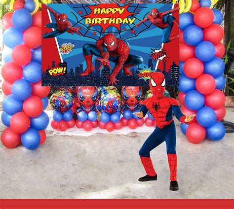 Spiderman Backdrop Marvel Birthday Banner Superhero Background Boys