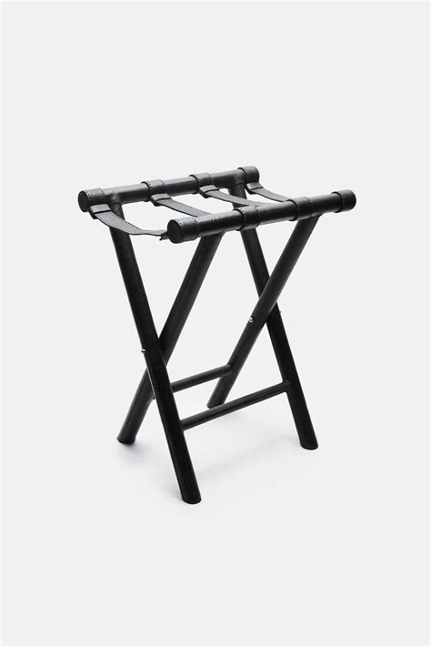 The overnight escape reese luggage rack go for this luggage rack for your bedroom for when you simply can't help but provide some extra. Leather-Wrapped Small Luggage Rack - Black w/Black Stitch ...