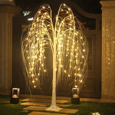 Fanshunlite Lighted Willow Tree 5ft 216 Led Weeping Willow Tree With