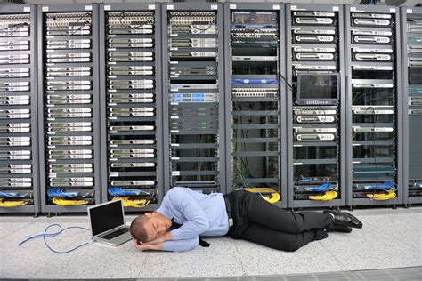 System Fail Situation In Network Server Room Royalty Free Stock Image