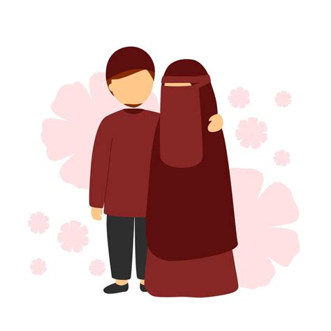 Vector Illustration Of A Romantic Muslim Couple 16179906 Vector Art At