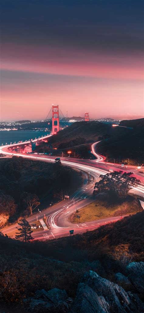 Golden Gate Bridge Wallpaper 4k Sunset Traffic San Francisco