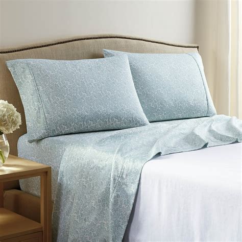Martex 400 Thread Count Teal Floral Cotton Twin Sheet Set