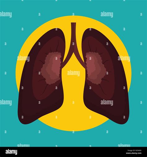 After Smoking Lungs Icon Flat Illustration Of After Smoking Lungs