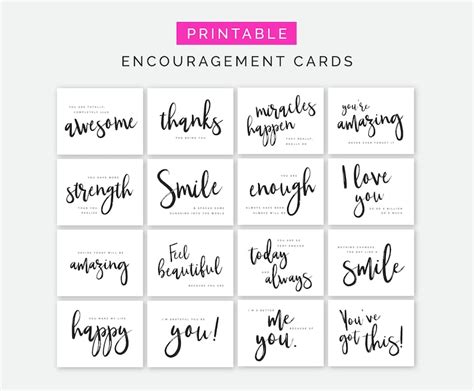 Printable Encouragement Cards Set Etsy
