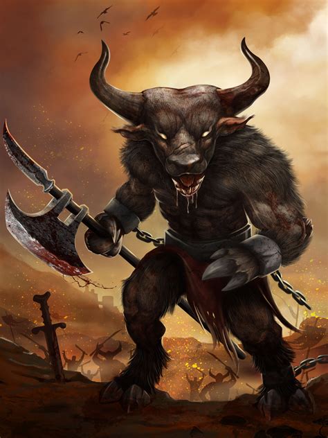 Safdar Ali Mirza Sam Card Art Illustration Minotaur