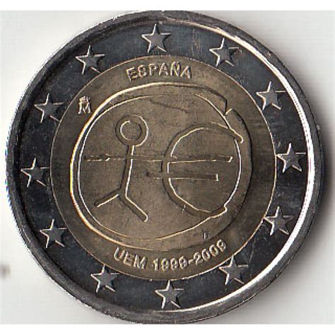 2009 2 Euro Spagna Unione Economica E Monetaria Fdc