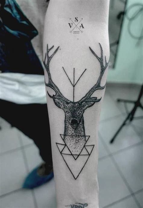 45 Inspiring Deer Tattoo Designs Cuded Geometrisches Tattoo Muster