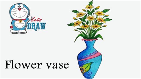 Vase and flower sketch for gretting card illustration. How to draw flower vase step by step ( very easy ) - YouTube