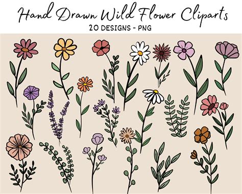 Flower Bundle Png Spring Clipart Wildflower Png Floral Clipart