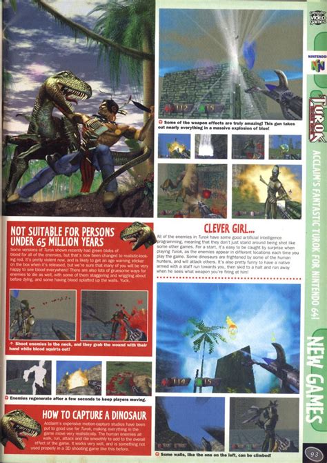 Scan Of The Preview Of Turok Dinosaur Hunter Published In The Magazine