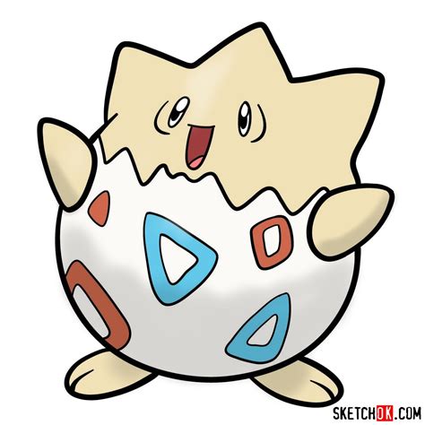 How To Draw Togepi Pokemon Sketchok Easy Drawing Guides