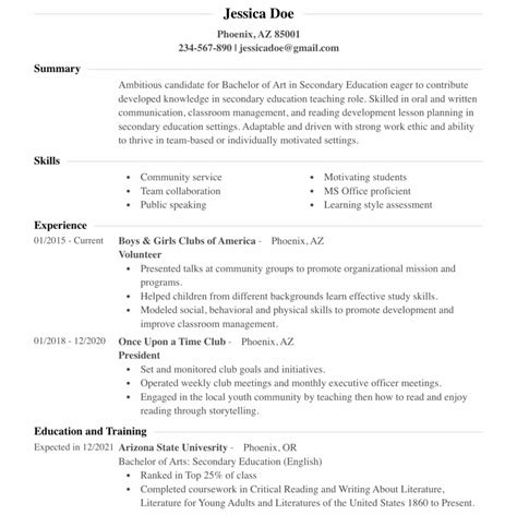 How To Build A Resume With No Experience As A College Student College