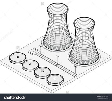 Vector Isometric Cooling System Of Nuclear Power Plant Isolated On