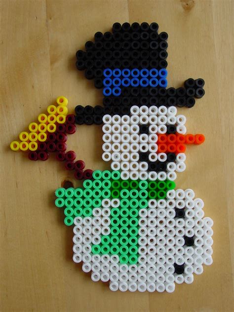 Snowman Hama Beads By Hester Christmas Perler Beads Perler Bead