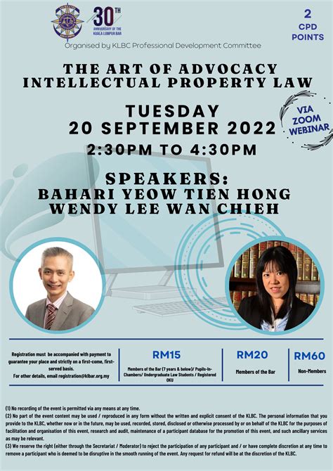 The Art Of Advocacy Intellectual Property Law On 20 September 2022