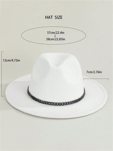 Chain Decor Fedora Hat Shein Usa