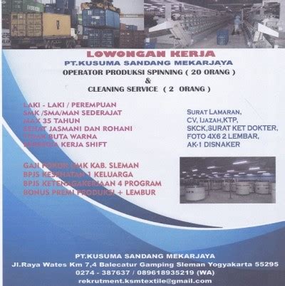 Oleh joni maret 18, 2021 posting komentar gaji cleaning service pt. DISNAKERTRANS - Lowongan Cleaning Service di PT. KSM