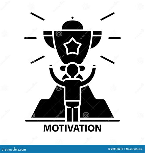 Motivation Icon Black Vector Sign With Editable Strokes Concept