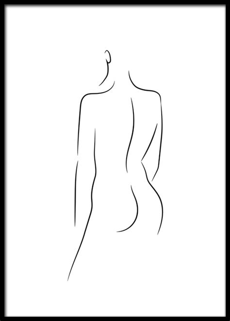 Woman Line Art Poster Line Art Body Desenio Au