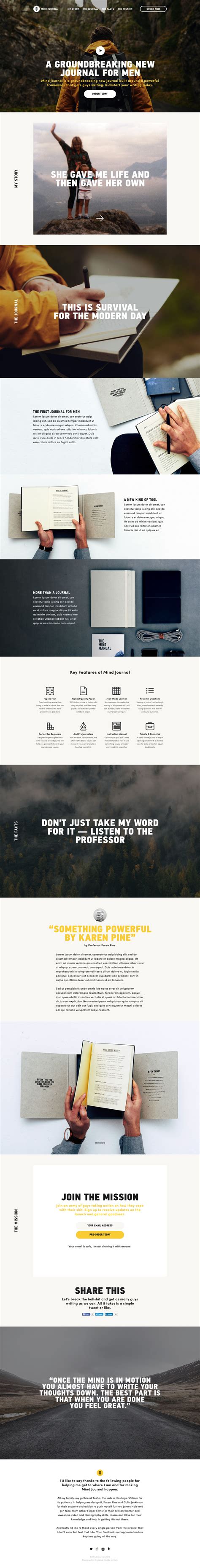 Lovely One Page redesign for the newly launched 'Mind Journal' book by