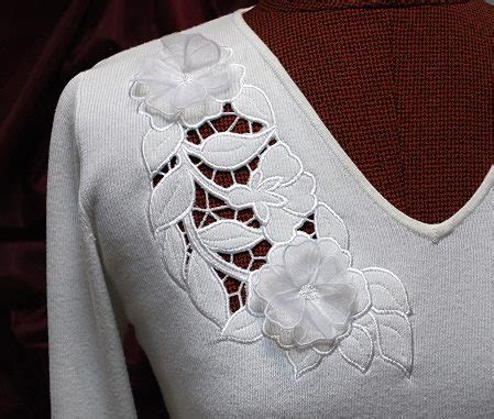 Have you ever tried to hand embroider on knit fabric, only to end up with a puckered mess? Wild Rose Cutwork Lace on a Knit Sweater - Advanced ...